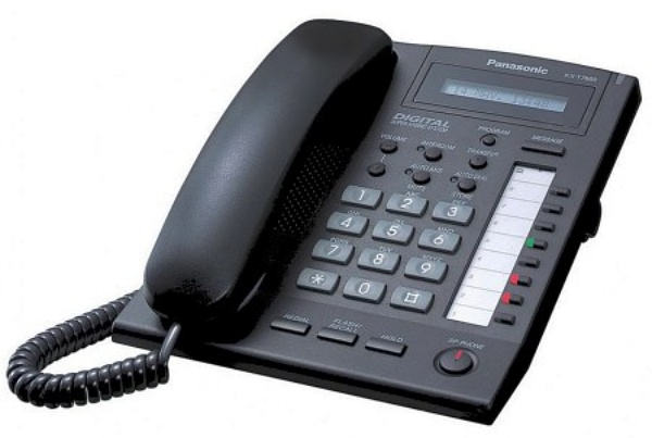 Teléfono Panasonic KX-NT265 con 8 botones programables, Pantalla LCD de 1 línea y 16 caracteres y Altavoz